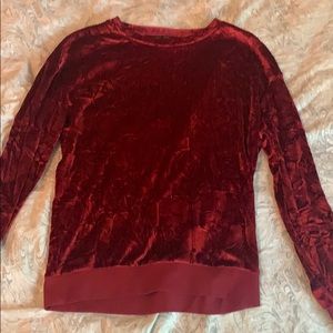 Red crushed velvet long sleeve